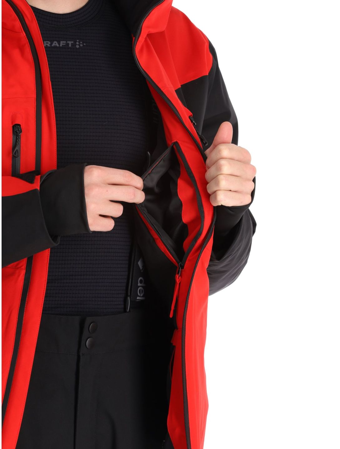 Deluni, Icerocker Pro veste de ski hommes Black / Red noir, rouge 