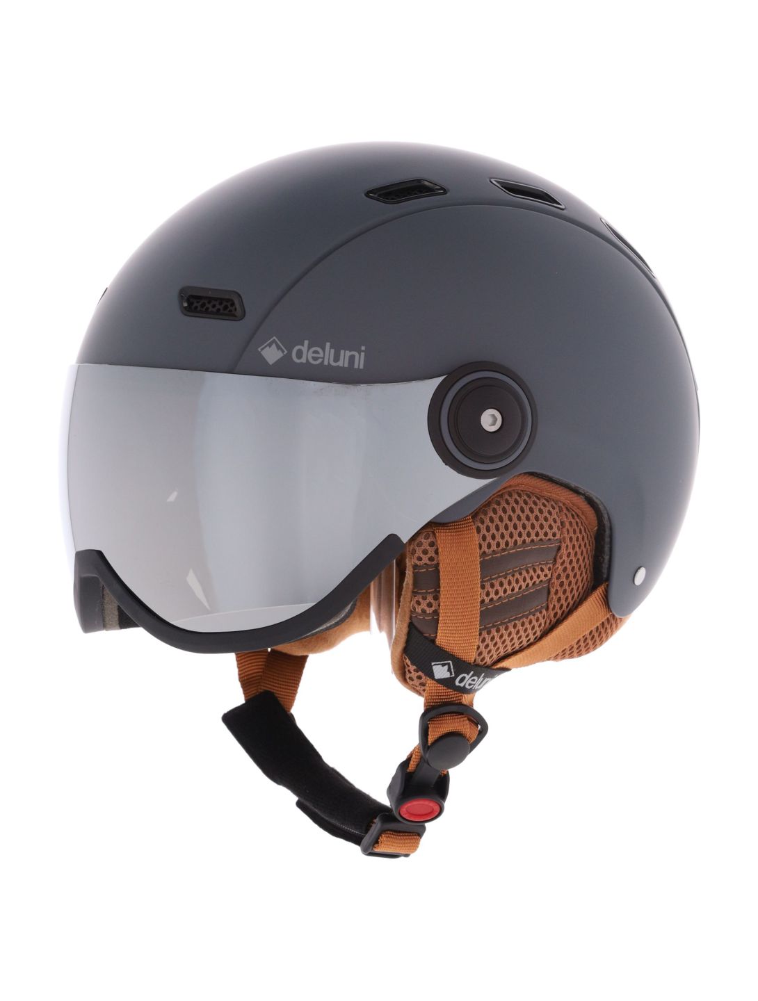 Deluni, Montano Pro 2 casque de ski avec visière unisexe Matt Dark Grey gris 