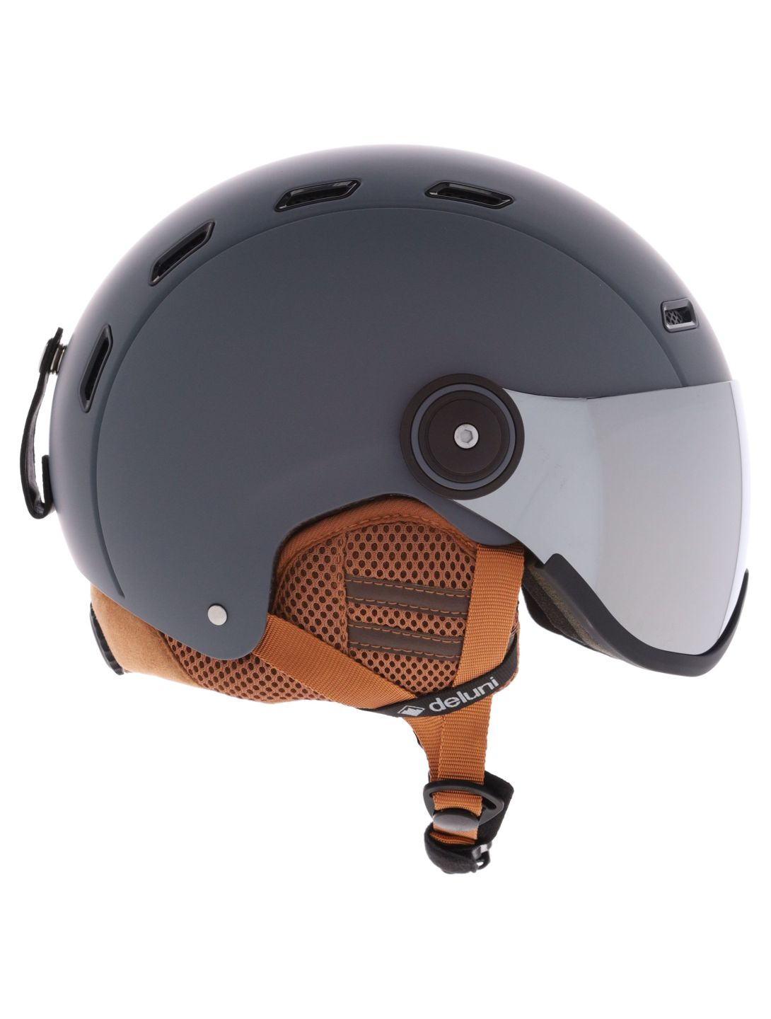 Deluni, Montano Pro 2 casque de ski avec visière unisexe Matt Dark Grey gris 