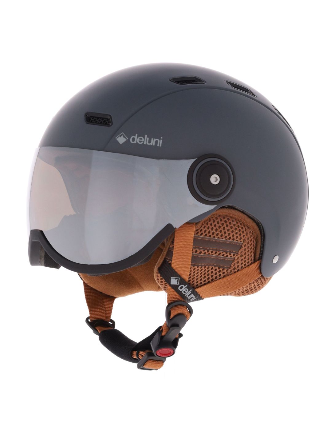 Deluni, Montano Pro 1 casque de ski avec visière unisexe Dark Grey gris 