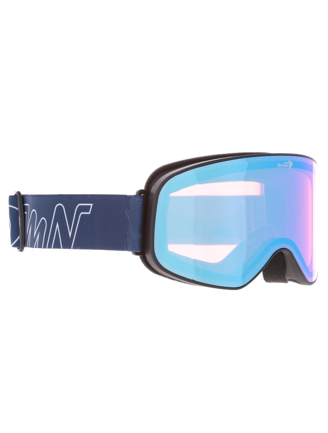 Demon, Master lunettes de ski unisexe Matt Black Blue - Orange Blue Mirror bleu, noir 