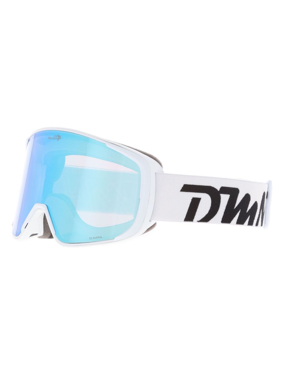 Demon, Provider lunettes de ski unisexe Matt White Blue - Orange Blue Mirror 