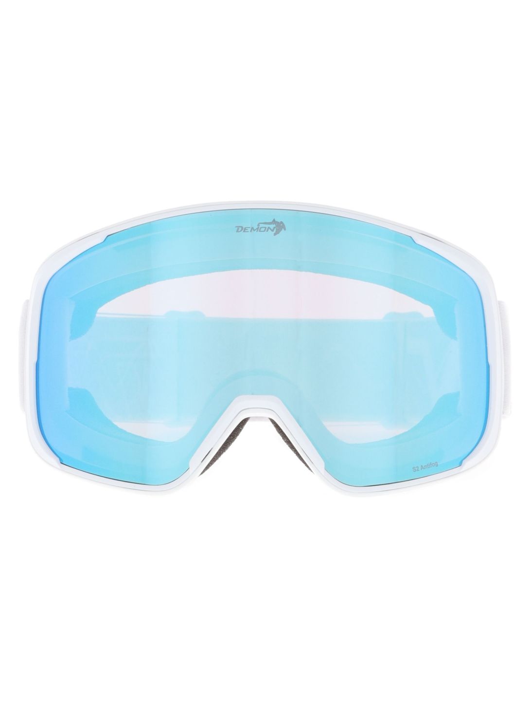 Demon, Provider lunettes de ski unisexe Matt White Blue - Orange Blue Mirror 