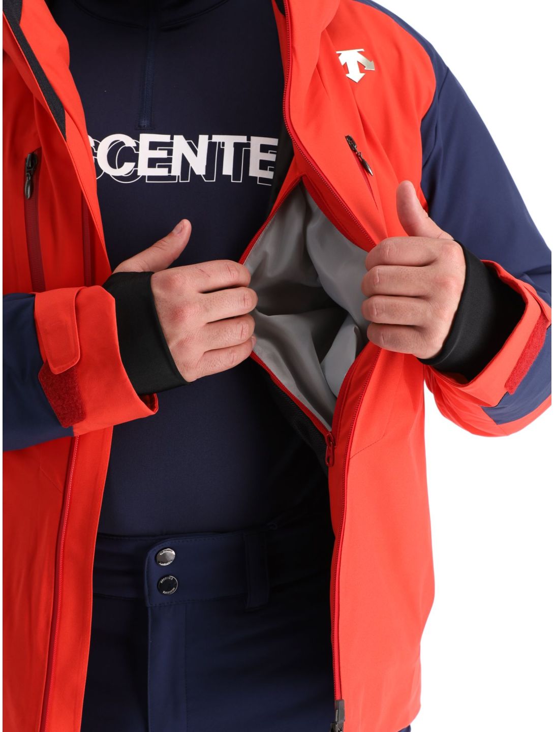 Descente, Chester veste de ski hommes Electric Red bleu, rouge 