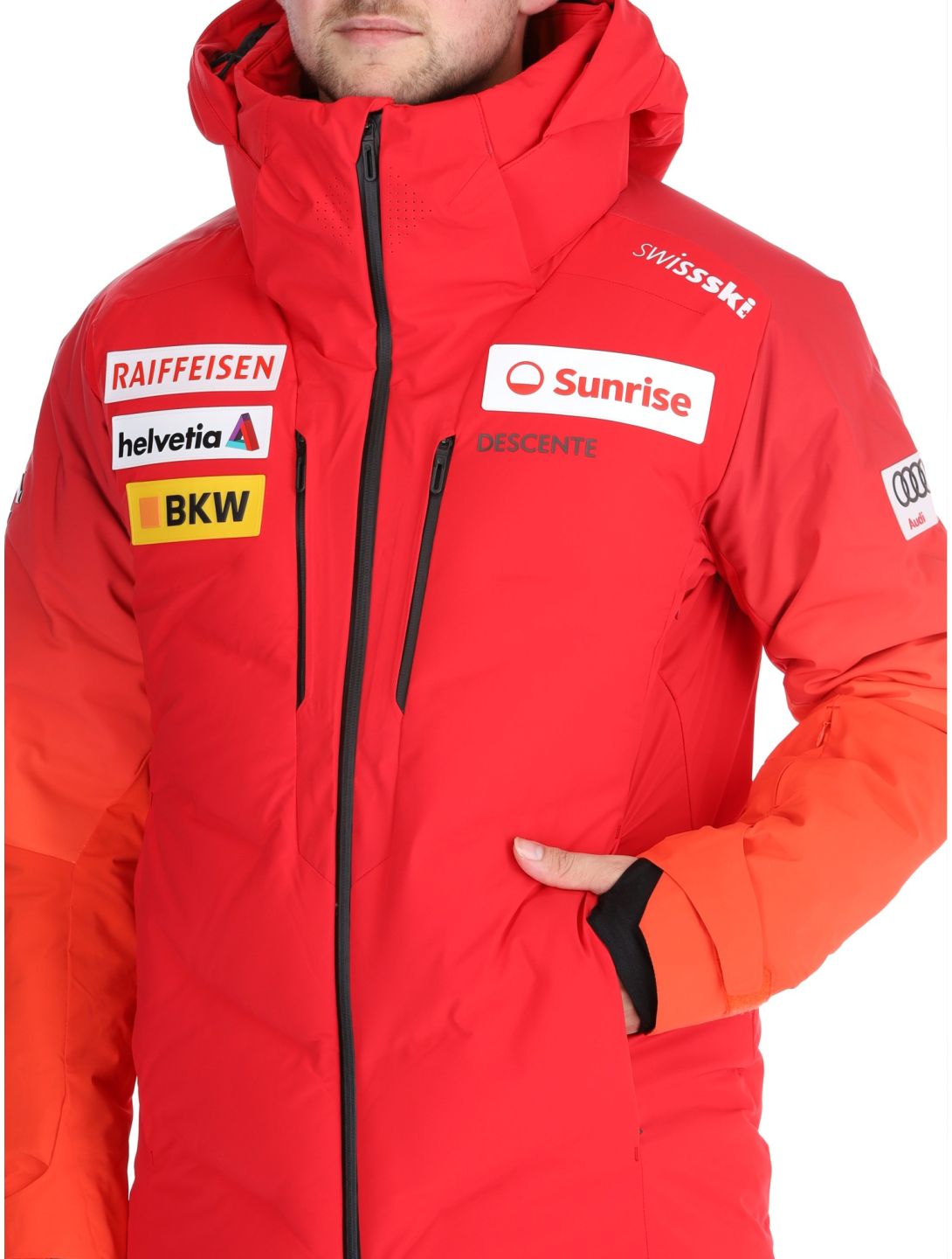 Descente, M-GK21 veste de ski hommes Swiss rouge 