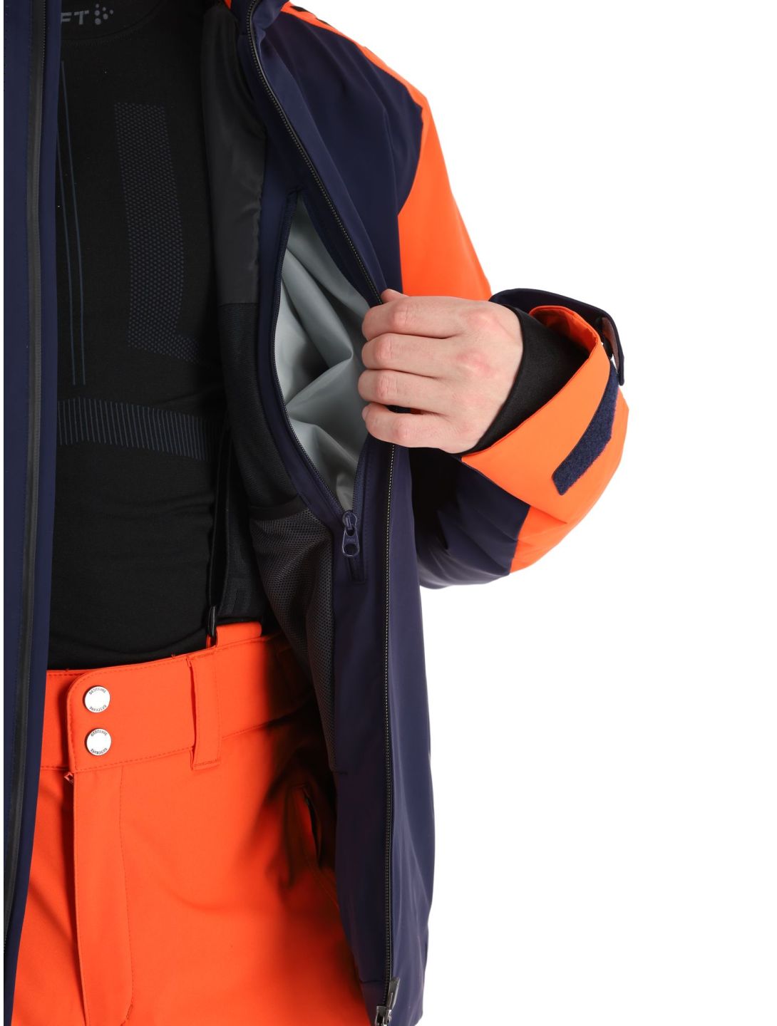 Descente, Paddy veste de ski hommes Dark Night bleu, orange 