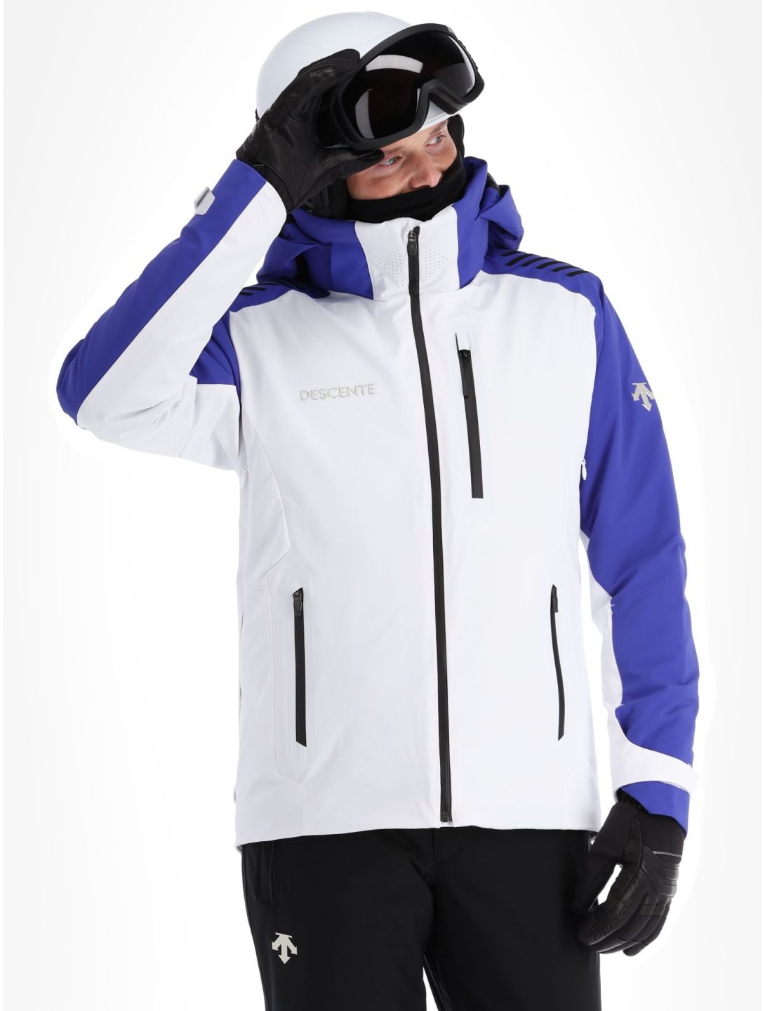 Descente, Paddy veste de ski hommes Super White blanc, bleu 