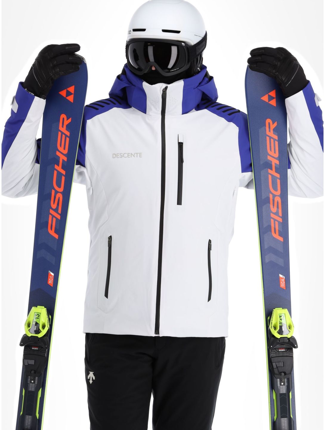 Descente, Paddy veste de ski hommes Super White blanc, bleu 