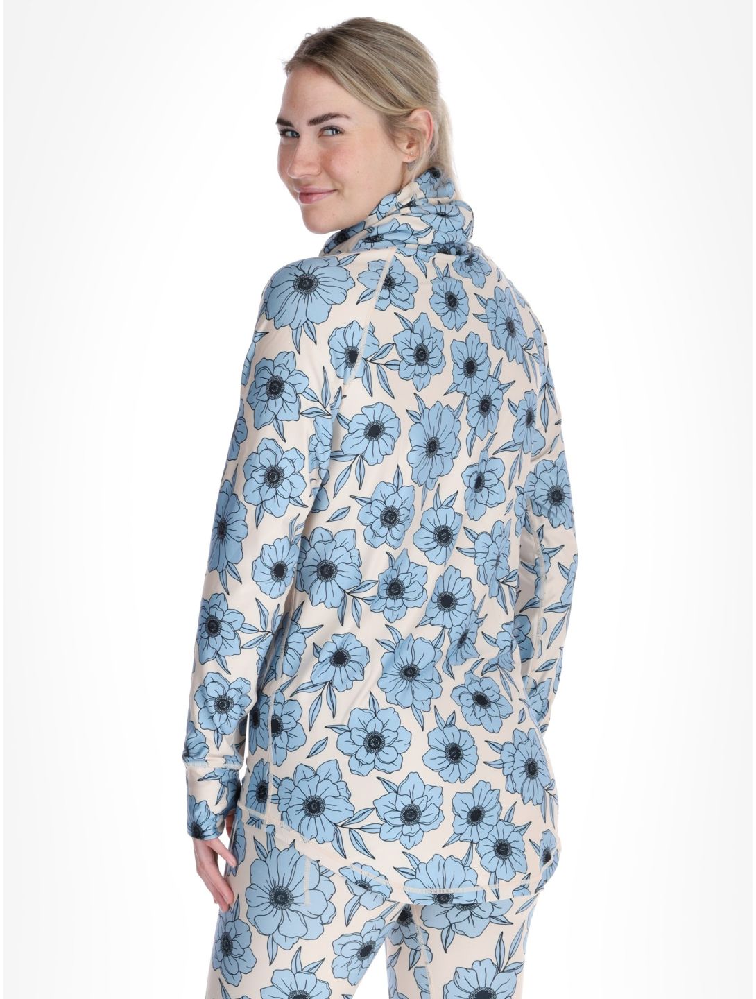 Eivy, Icecold Gaiter chemise thermo femmes Blue Flower blanc, bleu 