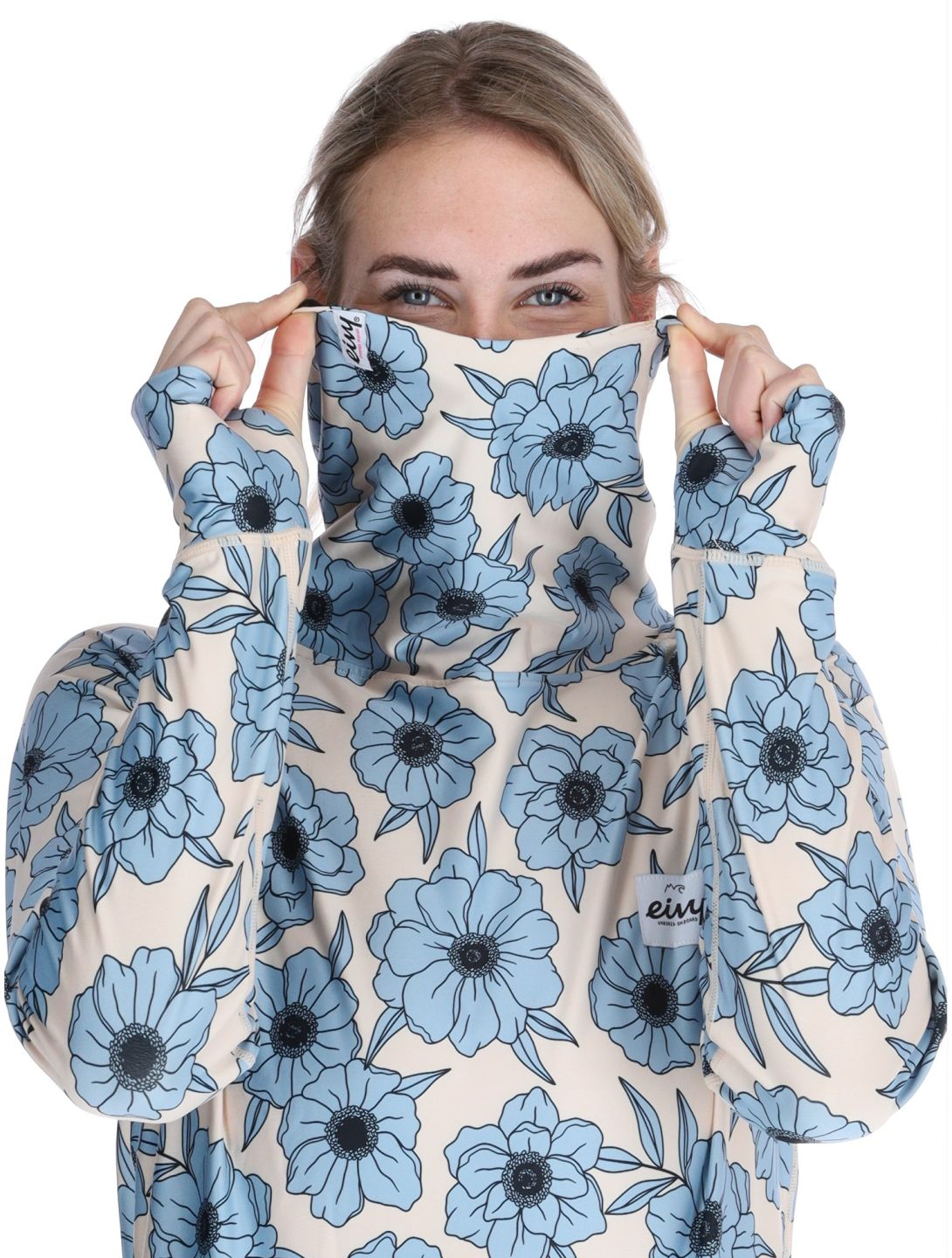 Eivy, Icecold Gaiter chemise thermo femmes Blue Flower blanc, bleu 