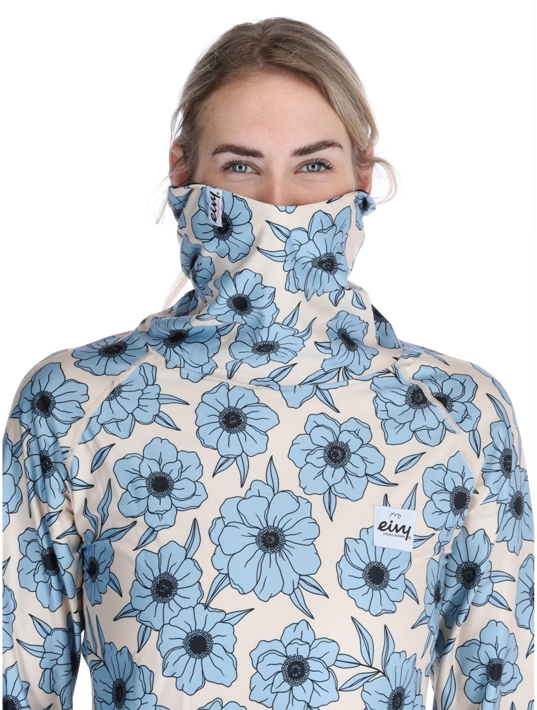 Eivy, Icecold Gaiter chemise thermo femmes Blue Flower blanc, bleu 