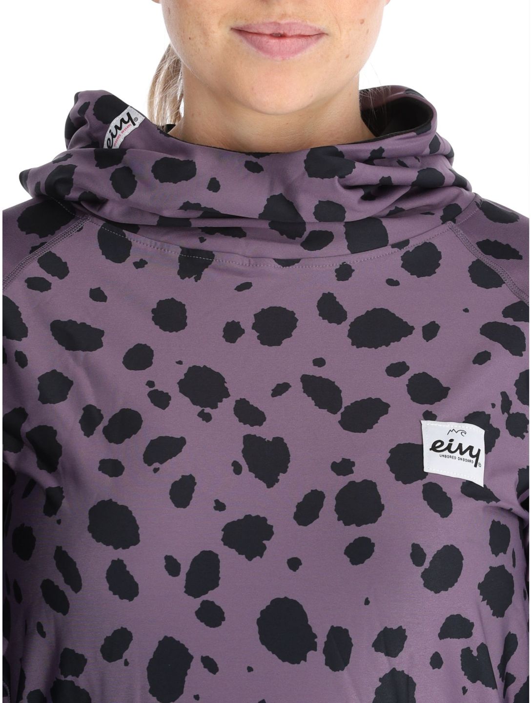 Eivy, Icecold Hood chemise thermo femmes Purple Cheetah noir, violet 