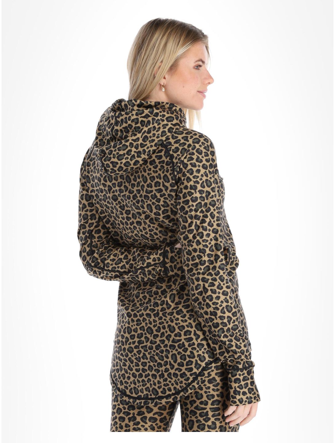 Eivy, Icecold Hood chemise thermo femmes Leopard brun 