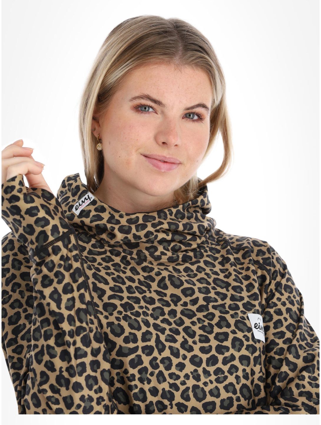 Eivy, Icecold Hood chemise thermo femmes Leopard brun 