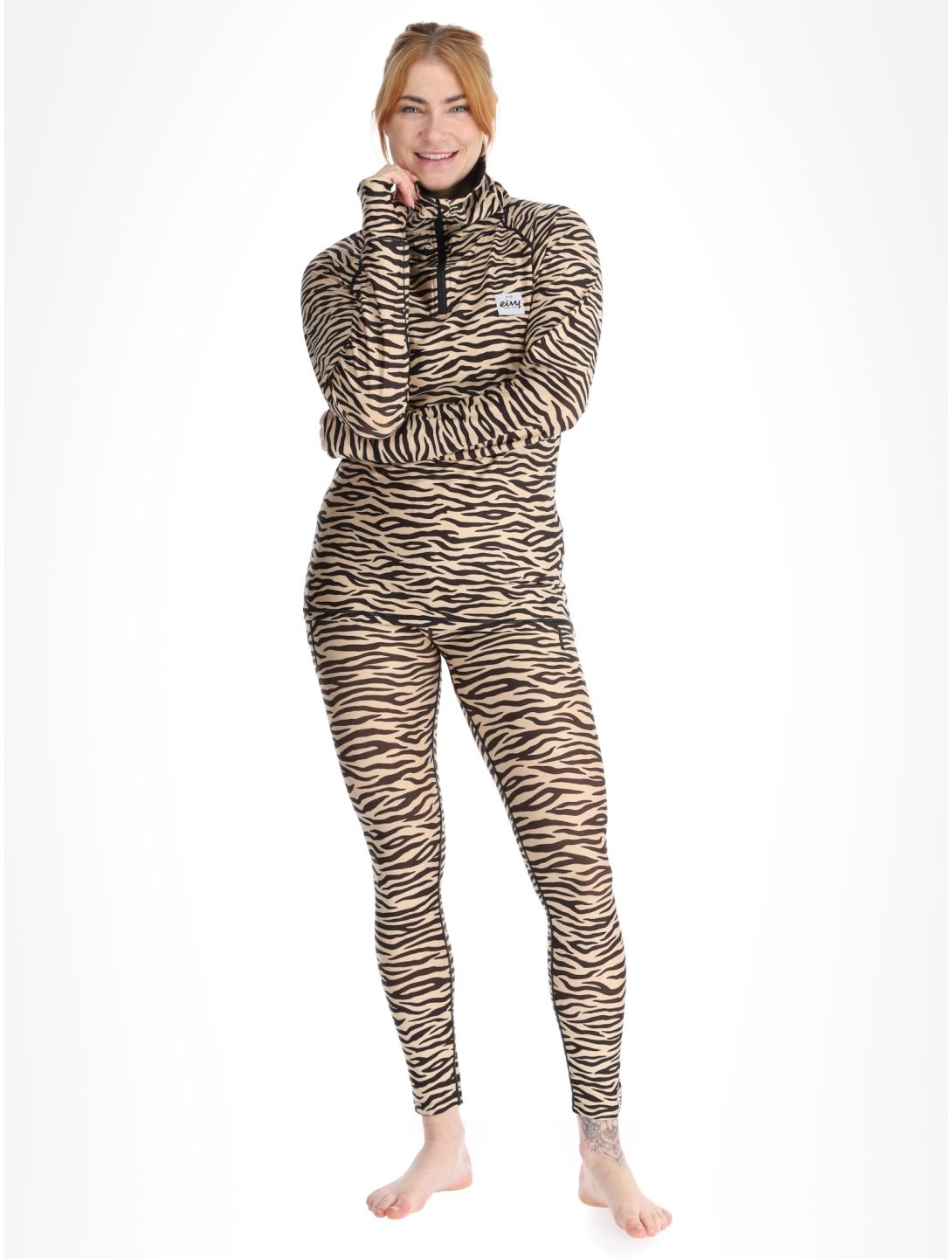 Eivy, Icecold Zip pull de ski femmes Zebra brun 