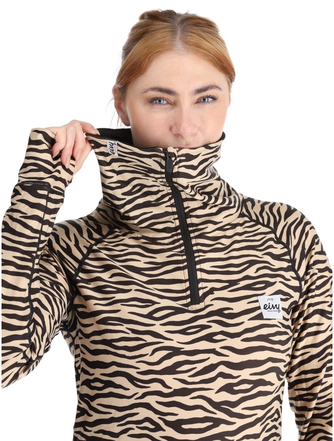 Eivy, Icecold Zip pull de ski femmes Zebra brun 