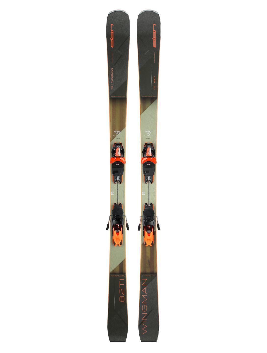 Elan, Elan Wingman 82Ti Powershift skis unisexe Brown/Orange 