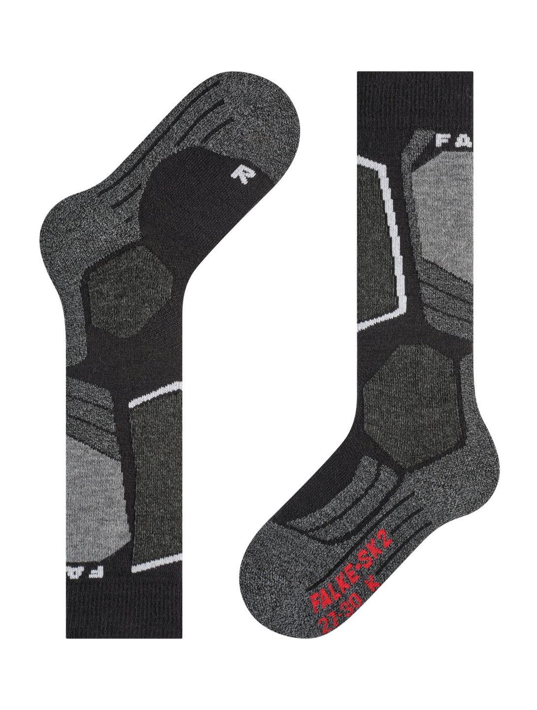 Falke, SK2 Intermediate chaussettes de ski enfants Black Mix gris, noir 