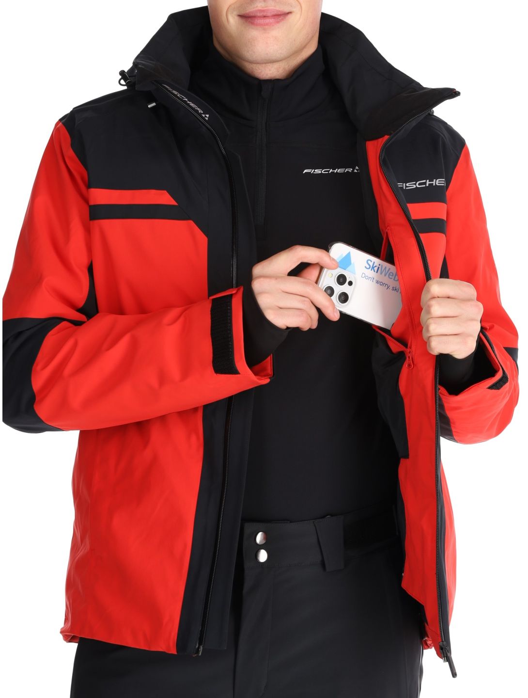 Fischer, Cascade veste de ski hommes C.Red-C.Red-Black 