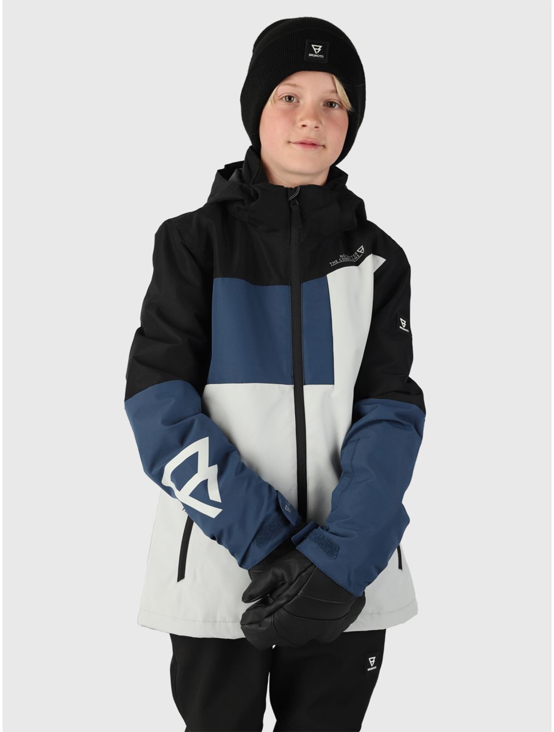 Brunotti, Flynnery veste de ski enfants Stone Grey bleu, gris, noir 