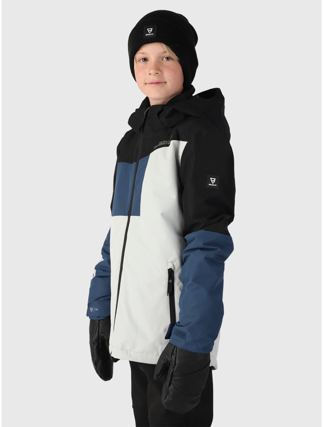 Brunotti, Flynnery veste de ski enfants Stone Grey bleu, gris, noir 