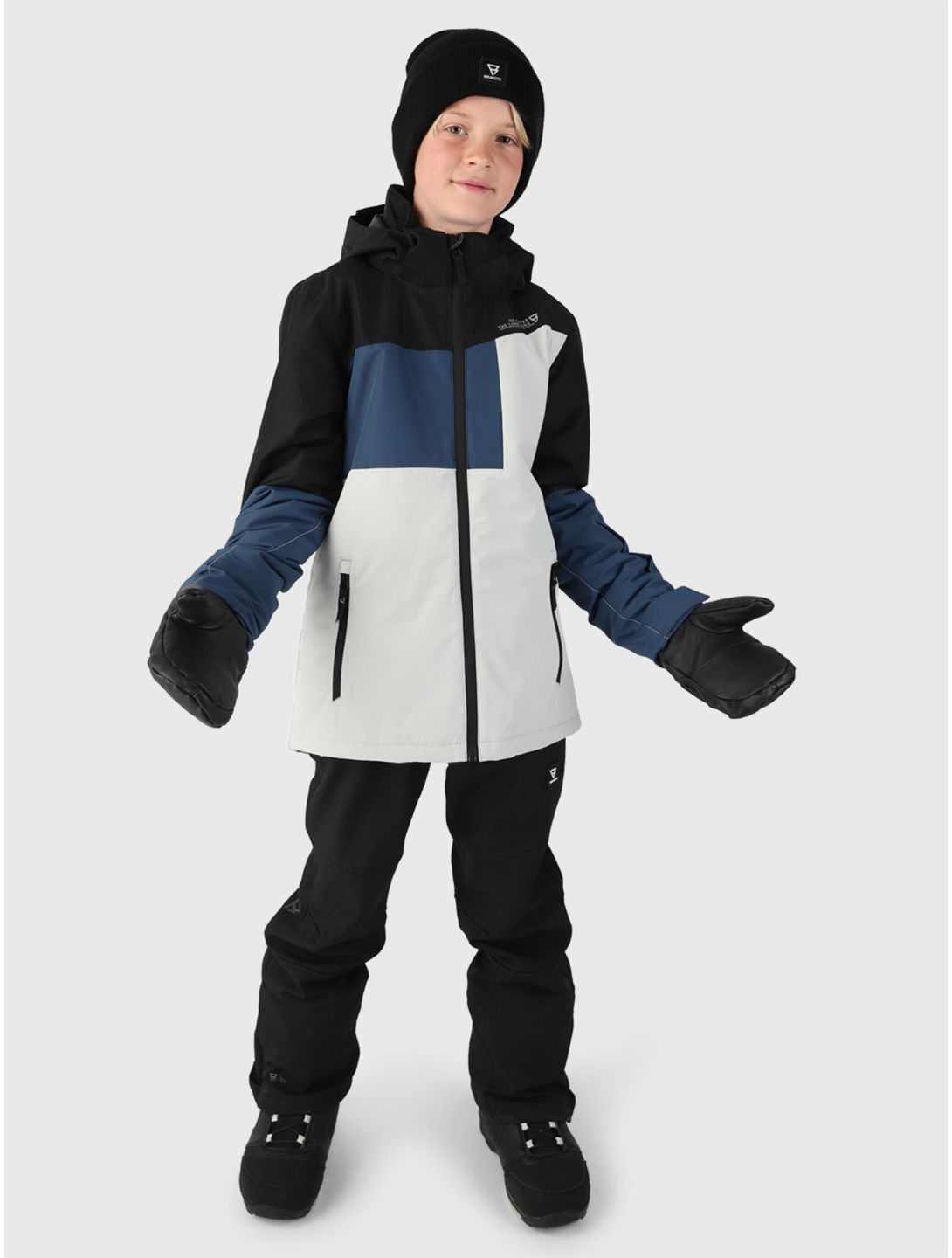 Brunotti, Flynnery veste de ski enfants Stone Grey bleu, gris, noir 