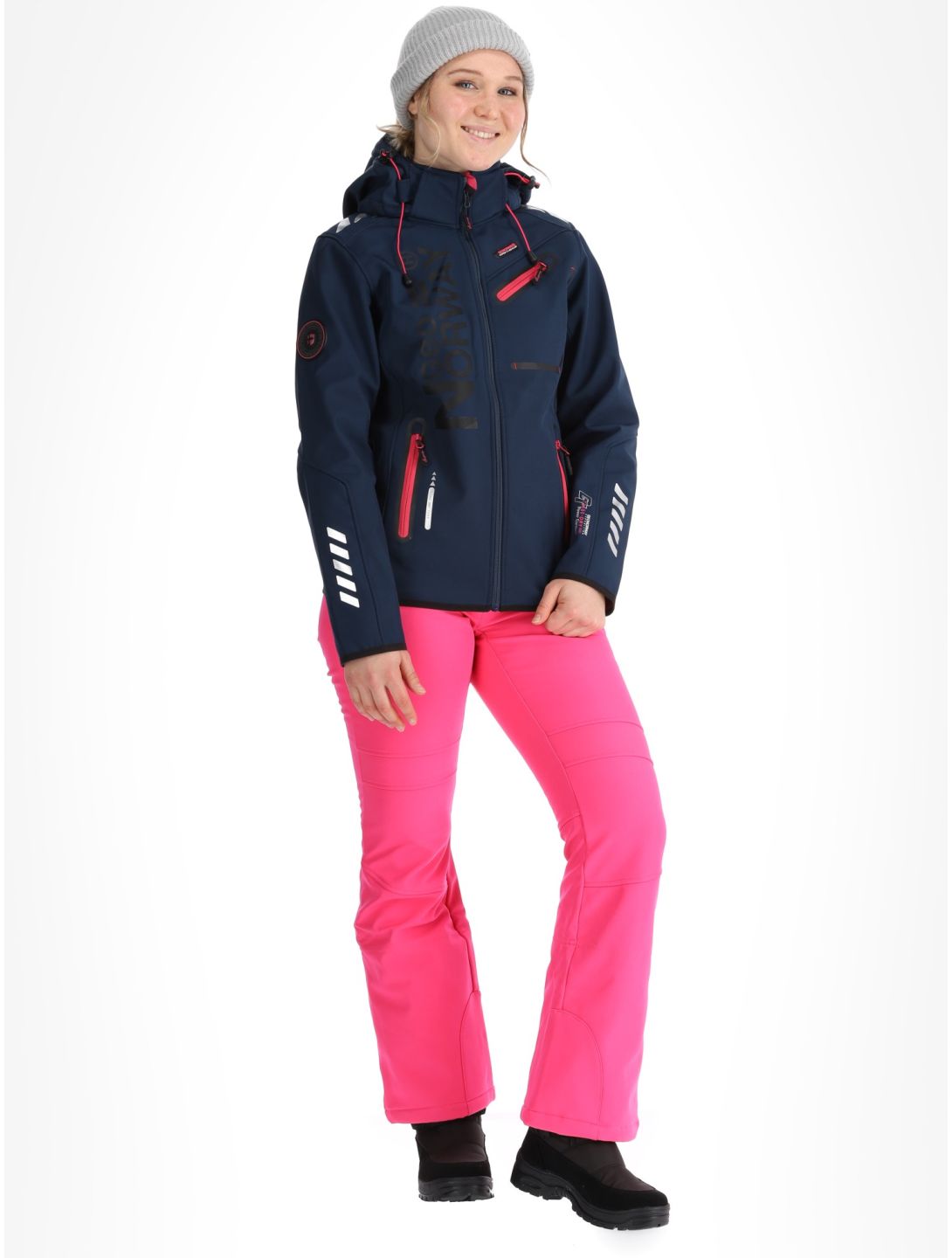 Geographical Norway, Reine veste de ski softshell femmes Navy / Pink bleu, rose 