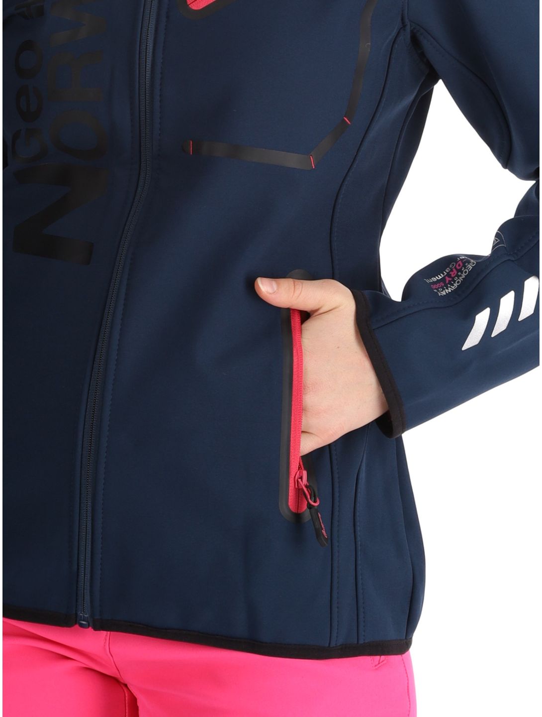 Geographical Norway, Reine veste de ski softshell femmes Navy / Pink bleu, rose 