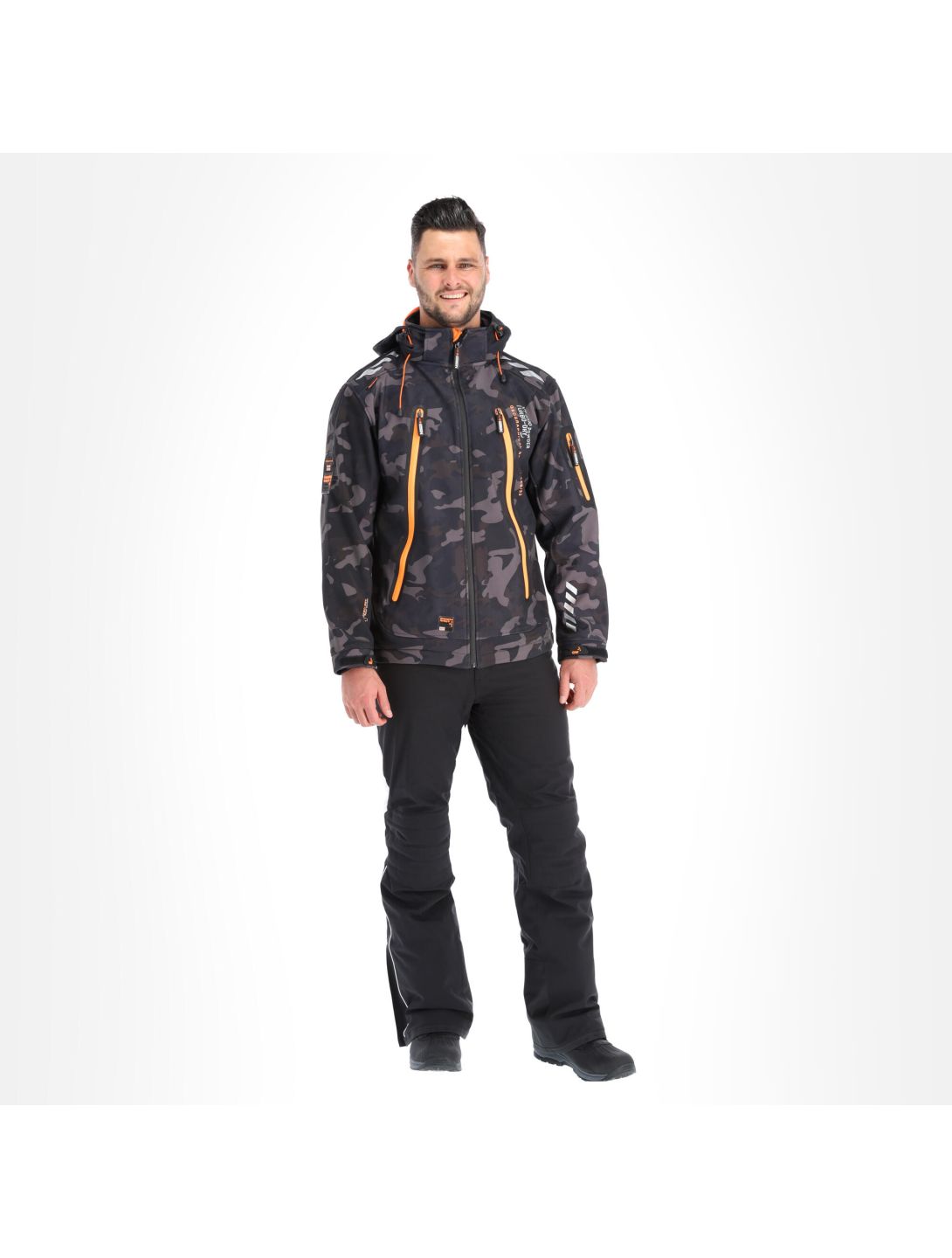 Geographical Norway, Torry Men Camo 007 veste de ski softshell hommes noir, orange 