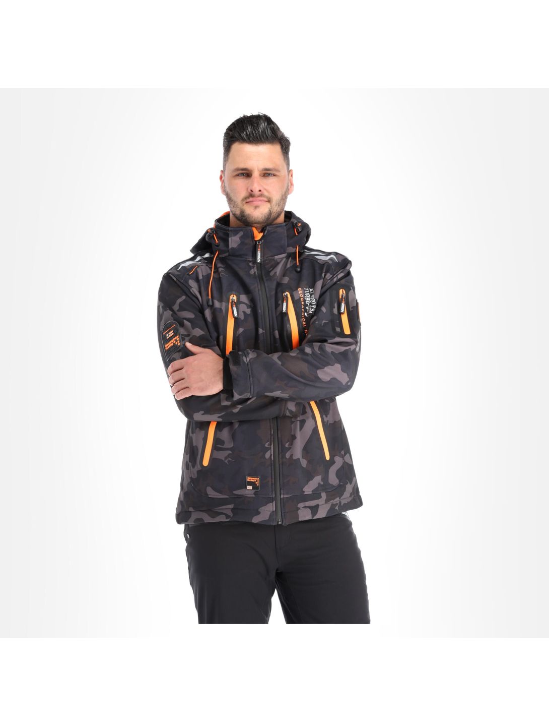 Geographical Norway, Torry Men Camo 007 veste de ski softshell hommes noir, orange 