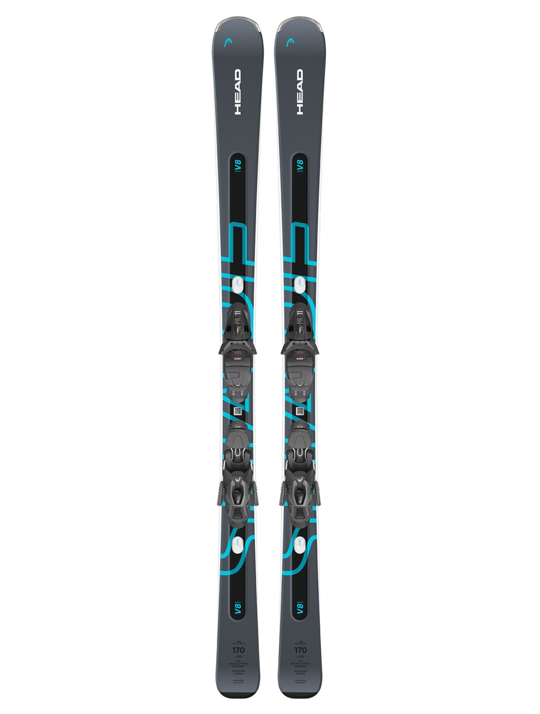 Head, Shape e-V8 SW + PR 11 GW skis unisexe Grey Blue 