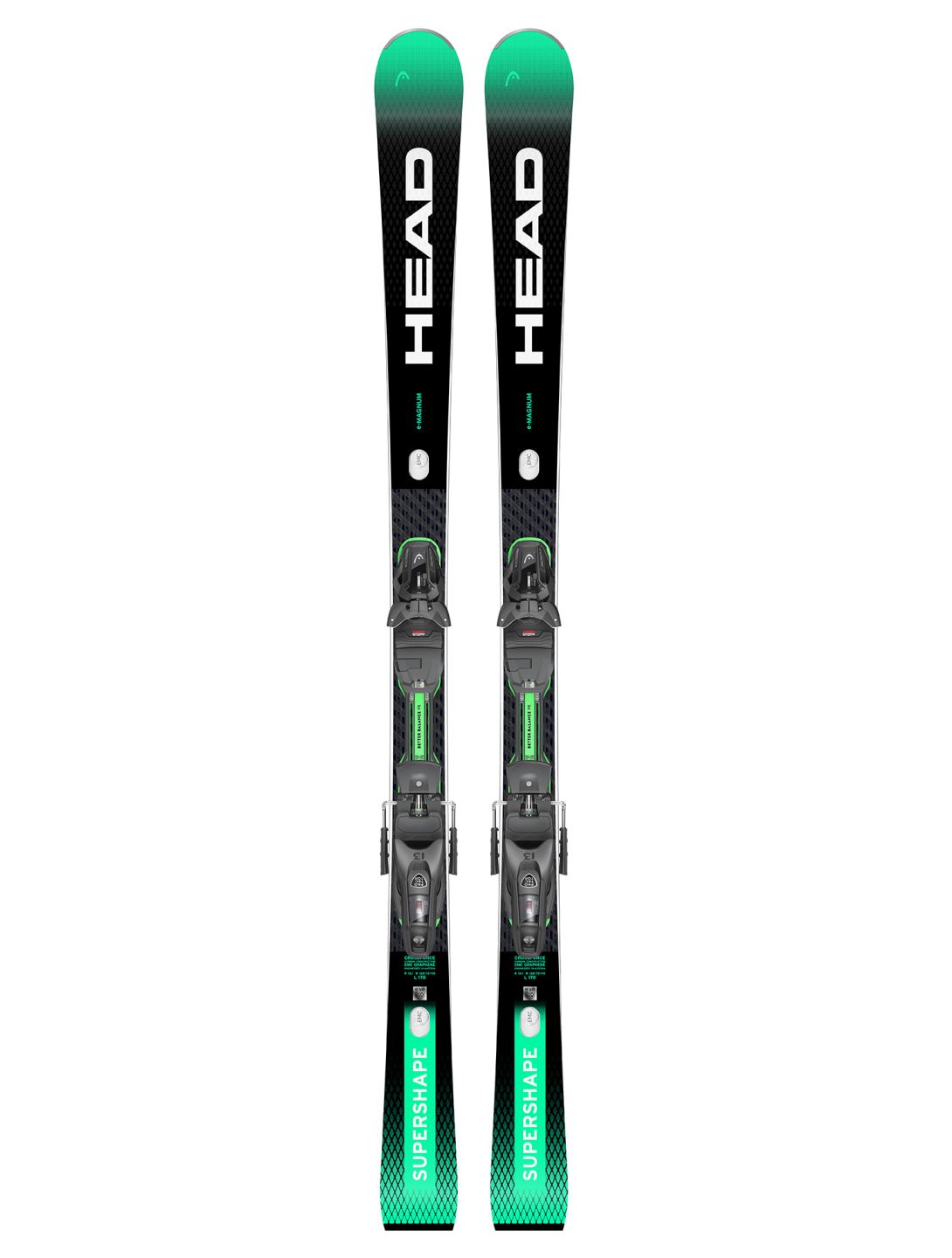 Head, Supershape e-Magnum SW + Protector PR 13 GW skis unisexe Green 