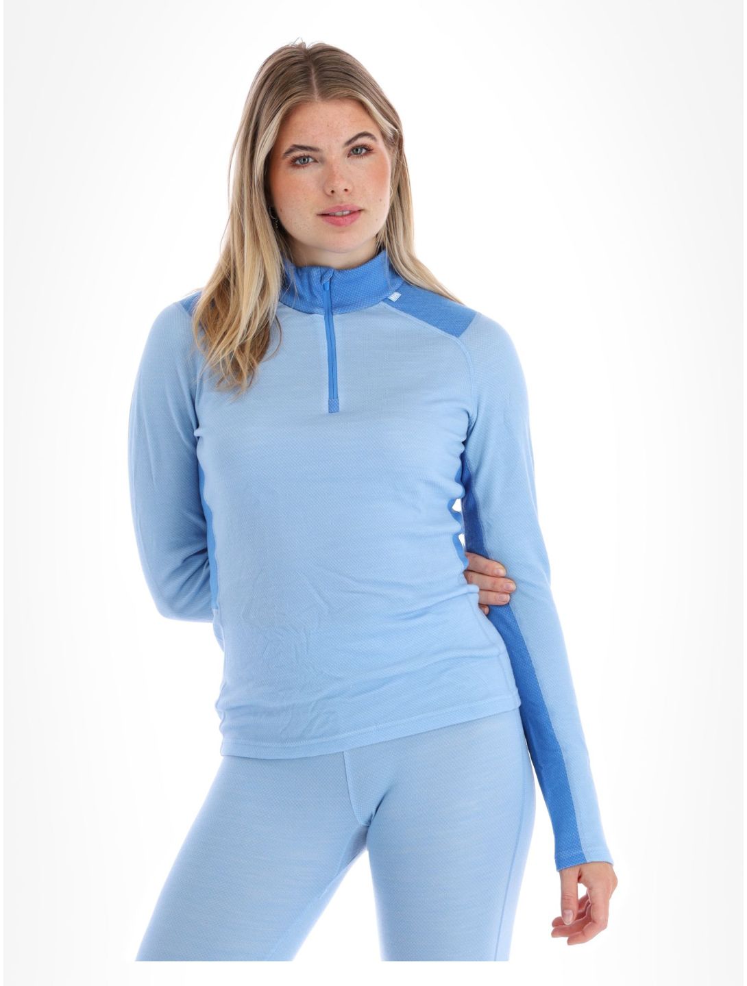 Helly Hansen, W Lifa Merino Midweight 1/2 Zip pull de ski femmes Bright Blue bleu 