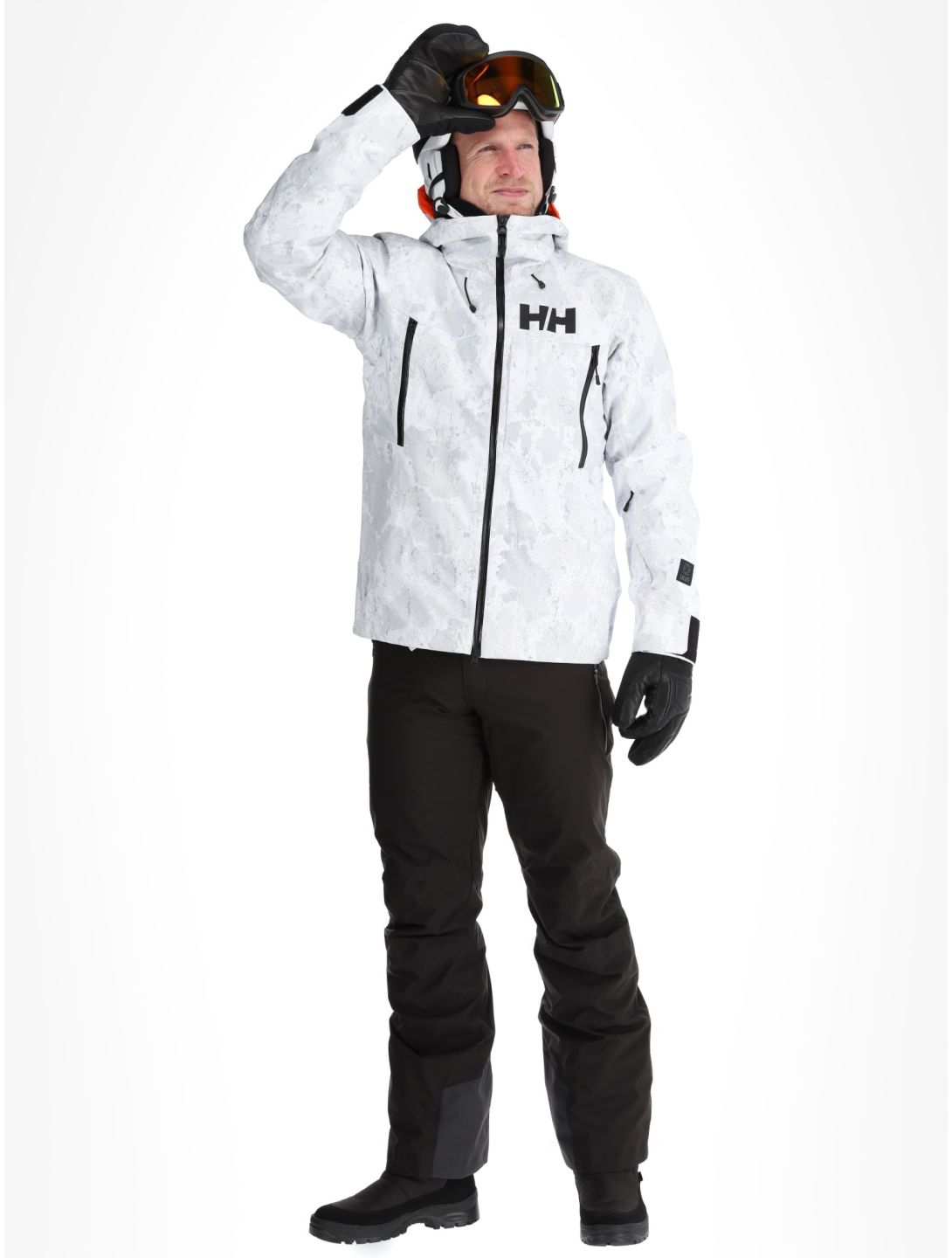 Helly Hansen, Sogn Shell 2.0 veste de ski à coque dure hommes Grey Fog Snow Camo AOP blanc, gris 