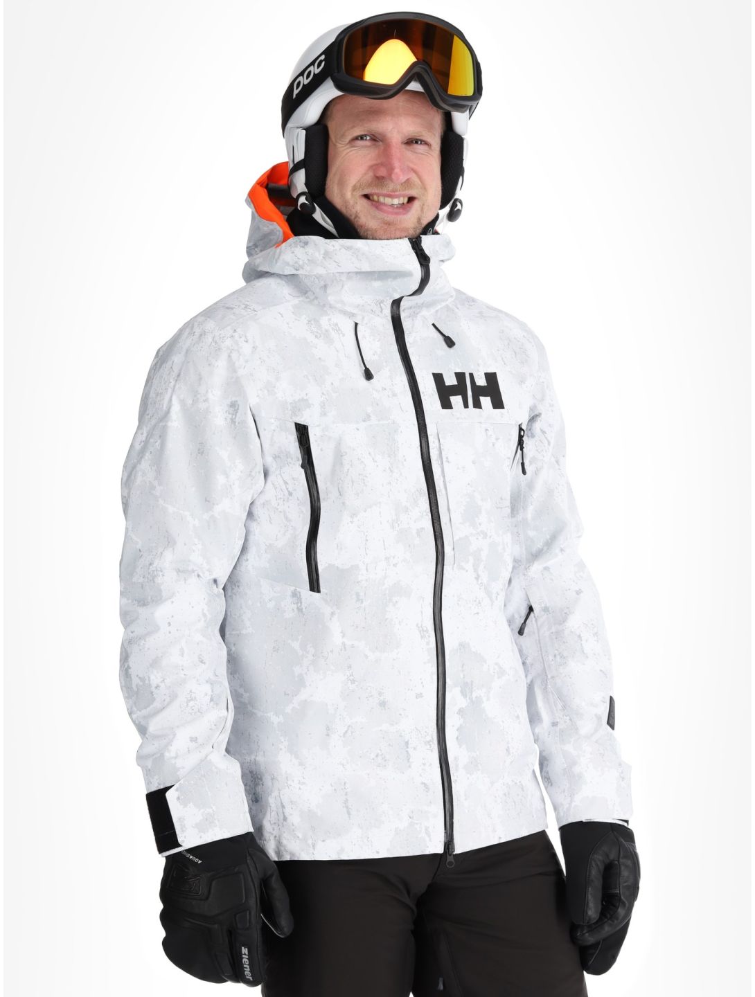 Helly Hansen, Sogn Shell 2.0 veste de ski à coque dure hommes Grey Fog Snow Camo AOP blanc, gris 