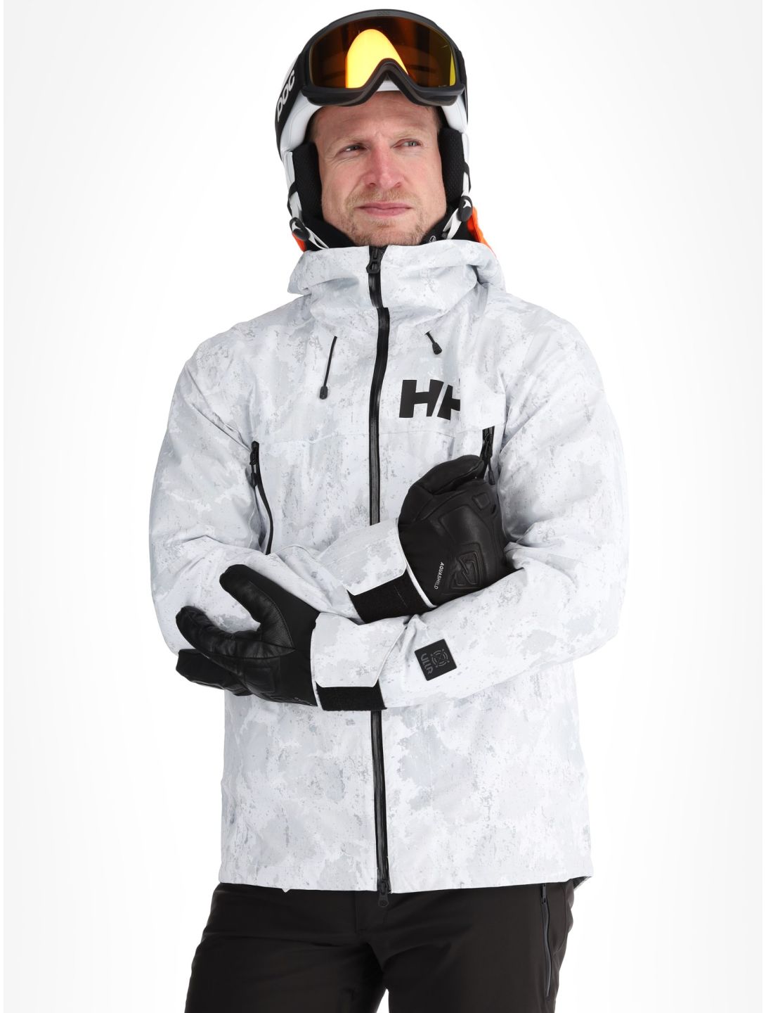 Helly Hansen, Sogn Shell 2.0 veste de ski à coque dure hommes Grey Fog Snow Camo AOP blanc, gris 