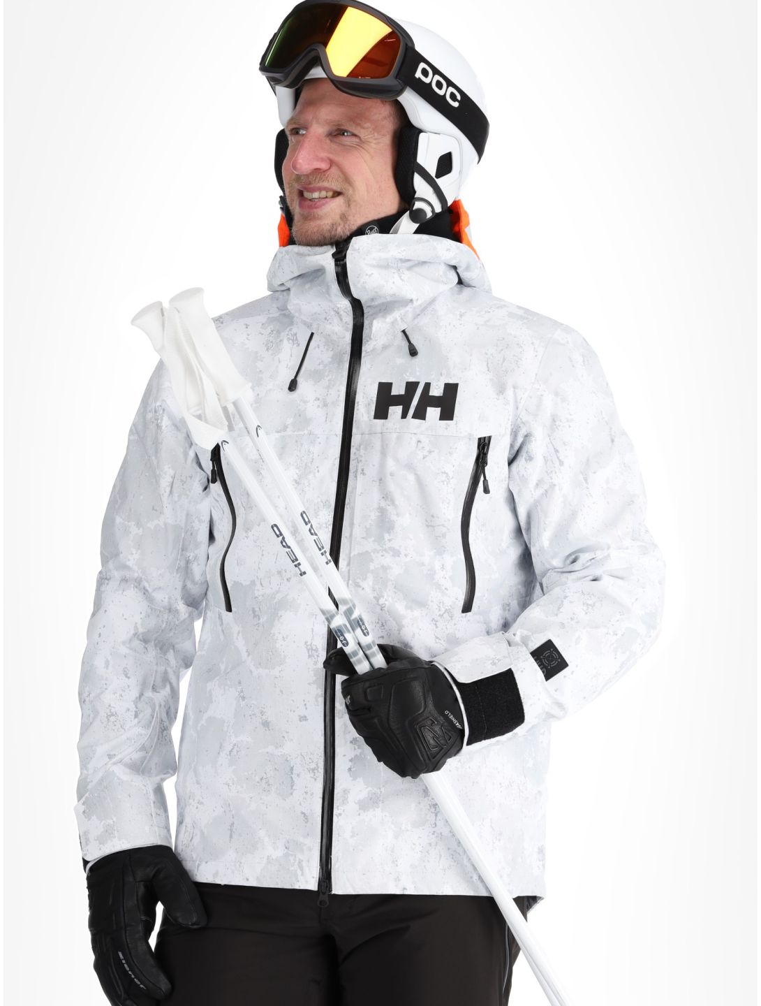 Helly Hansen, Sogn Shell 2.0 veste de ski à coque dure hommes Grey Fog Snow Camo AOP blanc, gris 