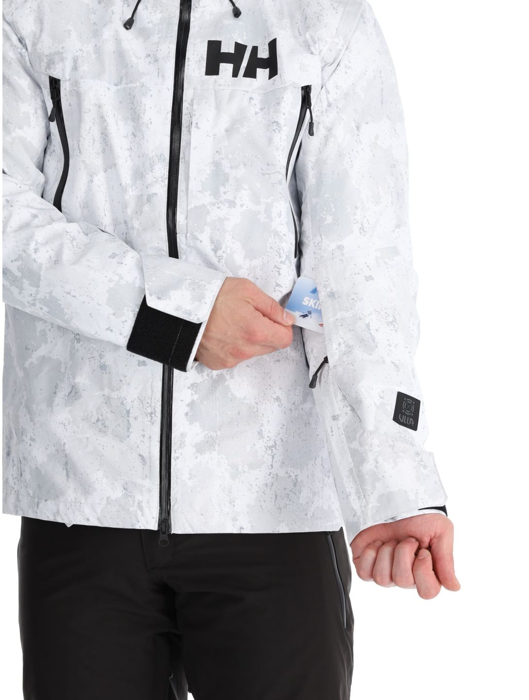 Helly Hansen, Sogn Shell 2.0 veste de ski à coque dure hommes Grey Fog Snow Camo AOP blanc, gris 