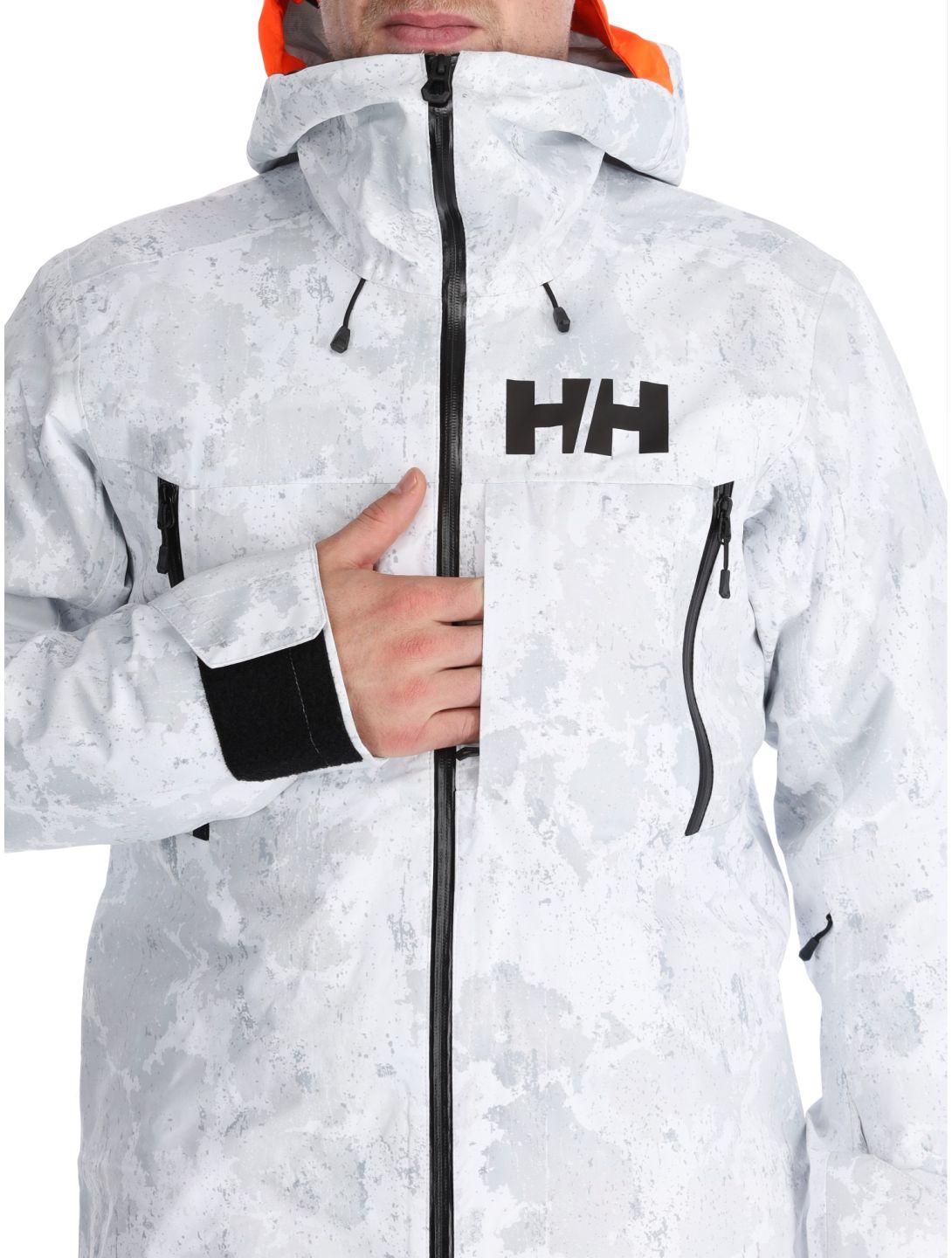 Helly Hansen, Sogn Shell 2.0 veste de ski à coque dure hommes Grey Fog Snow Camo AOP blanc, gris 