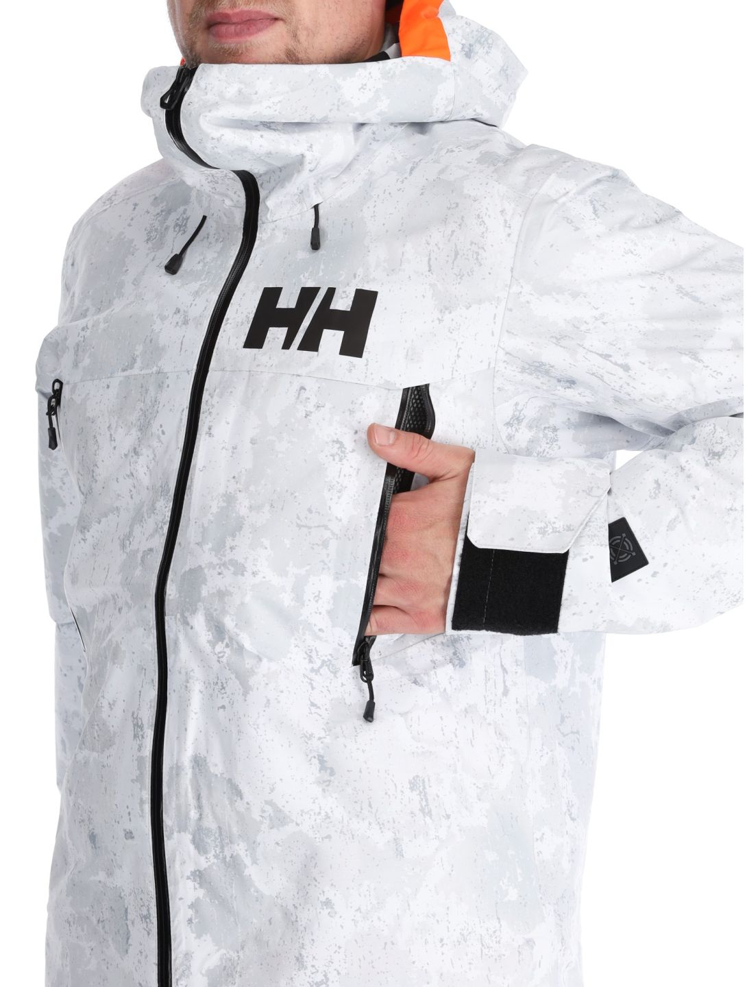 Helly Hansen, Sogn Shell 2.0 veste de ski à coque dure hommes Grey Fog Snow Camo AOP blanc, gris 