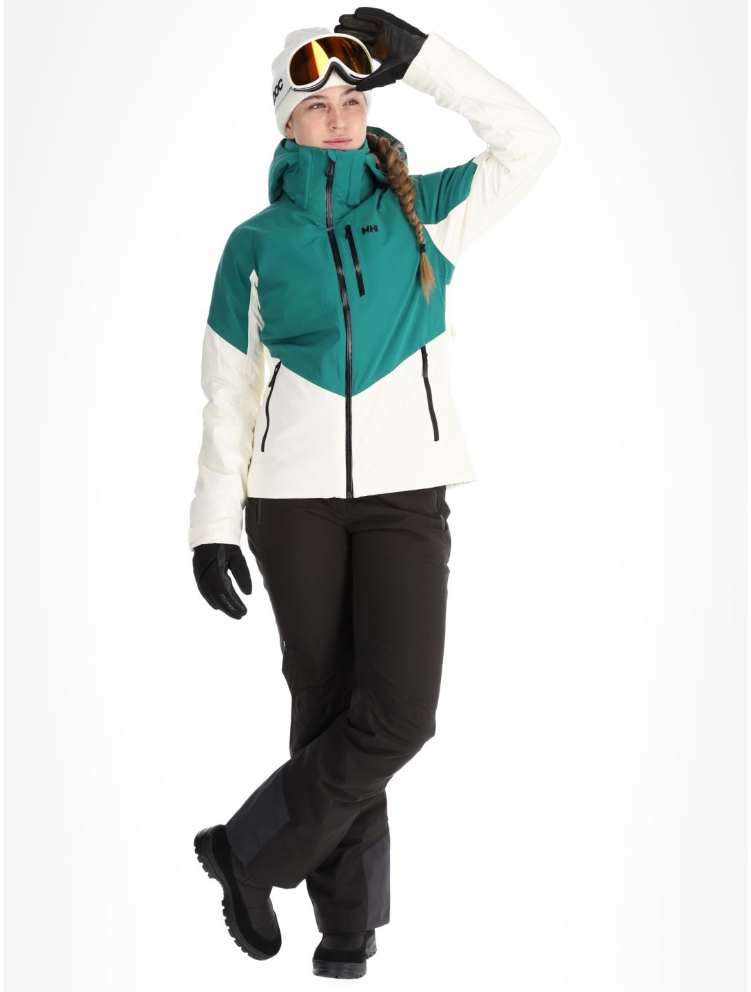 Helly Hansen, W Alphelia veste de ski femmes Emerald Snow blanc, vert 