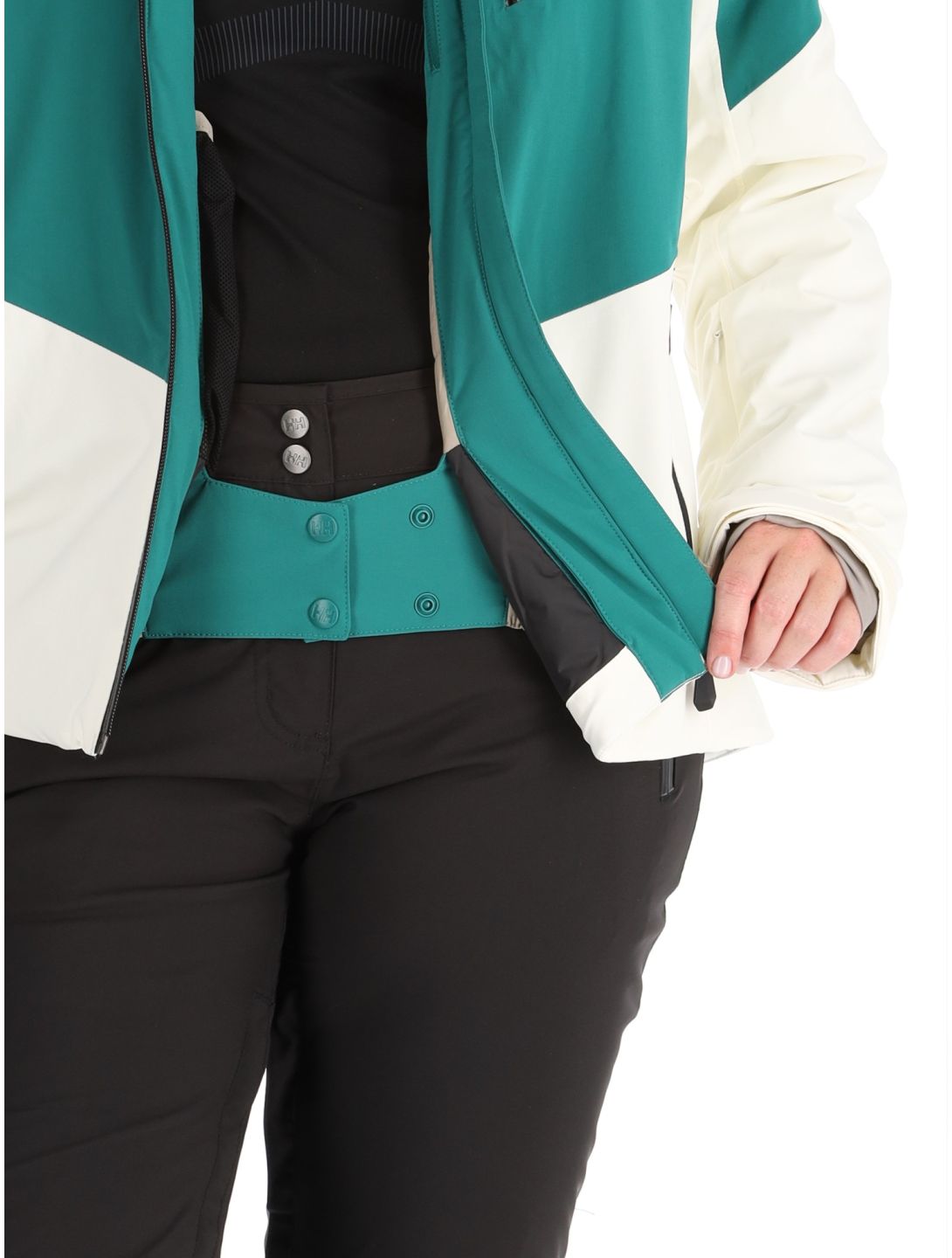 Helly Hansen, W Alphelia veste de ski femmes Emerald Snow blanc, vert 