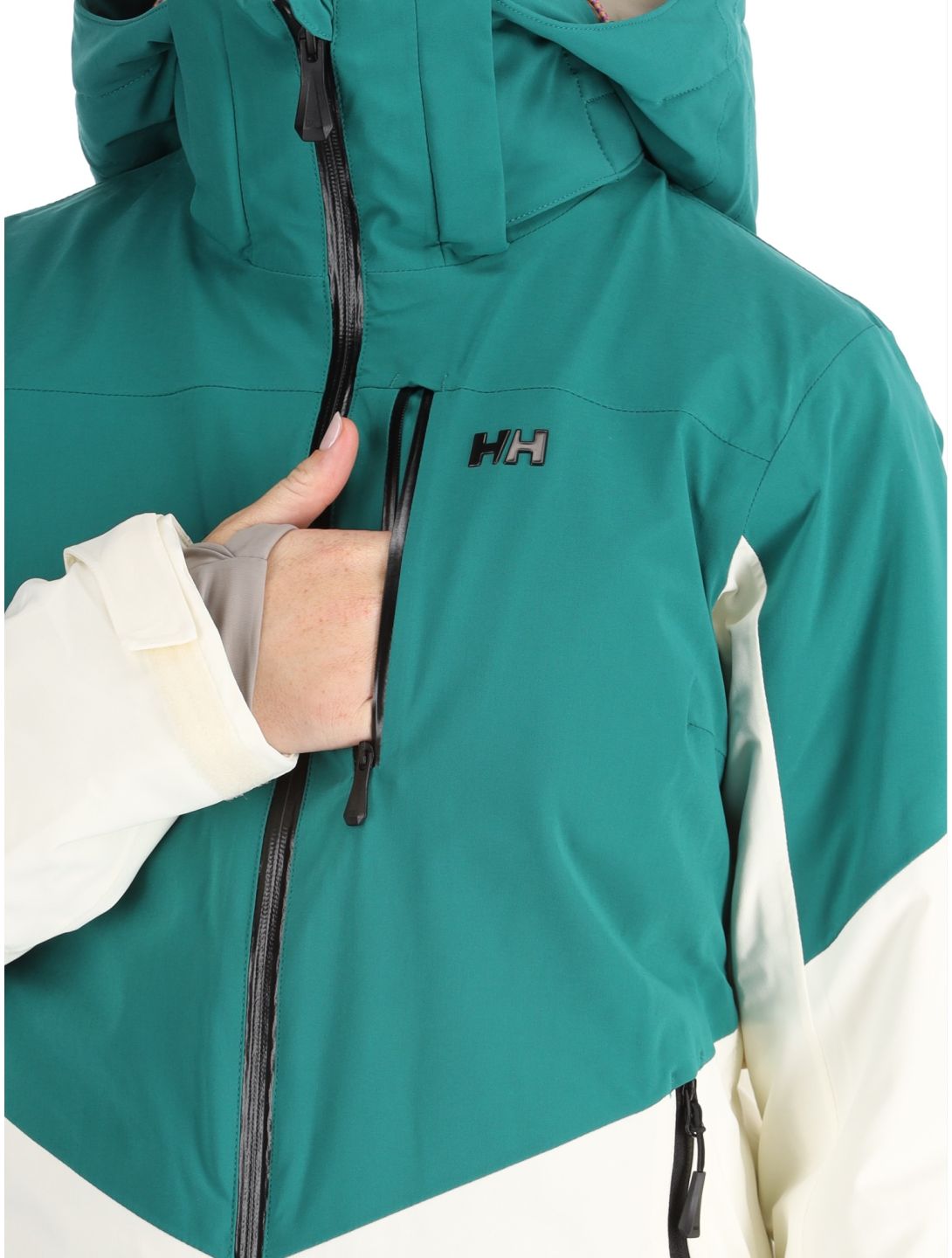 Helly Hansen, W Alphelia veste de ski femmes Emerald Snow blanc, vert 