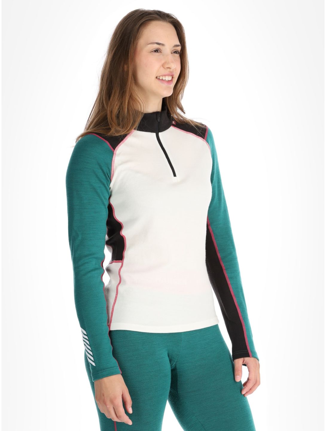 Helly Hansen, W Lifa Merino Midweight 1/2 Zip pull de ski femmes Emerald vert 