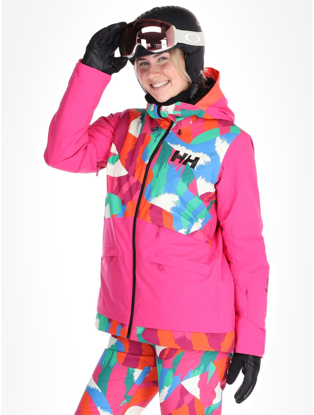 Helly Hansen, W Powchaser 2.0 veste de ski femmes JPB AOP multicolore, rose 