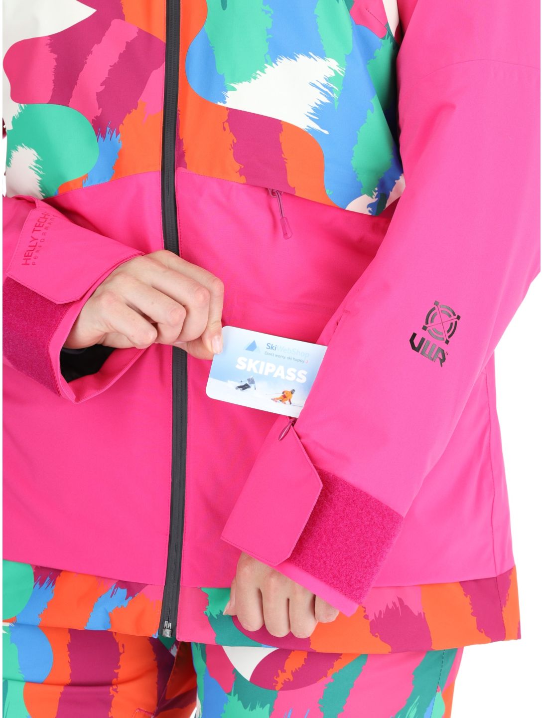 Helly Hansen, W Powchaser 2.0 veste de ski femmes JPB AOP multicolore, rose 