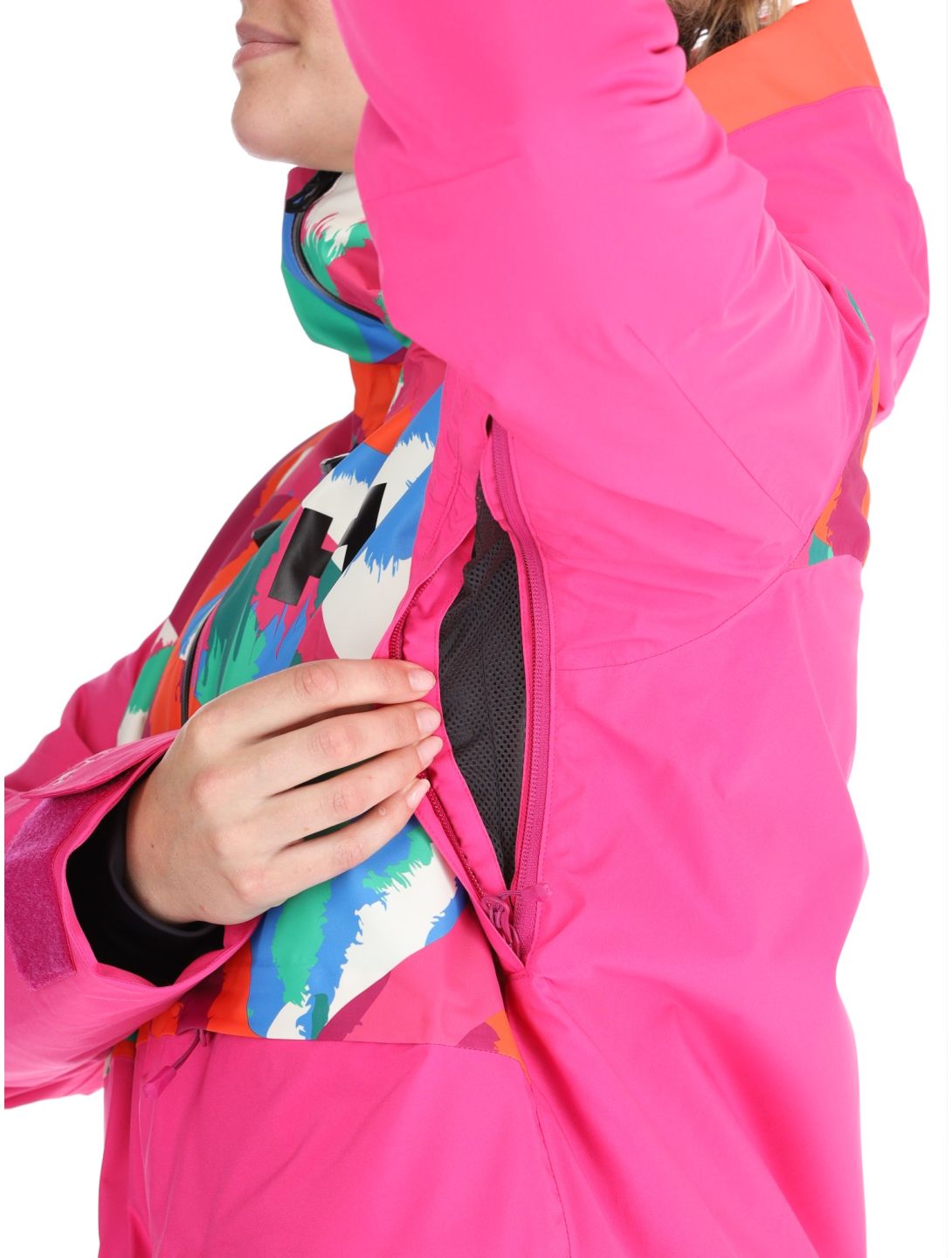 Helly Hansen, W Powchaser 2.0 veste de ski femmes JPB AOP multicolore, rose 