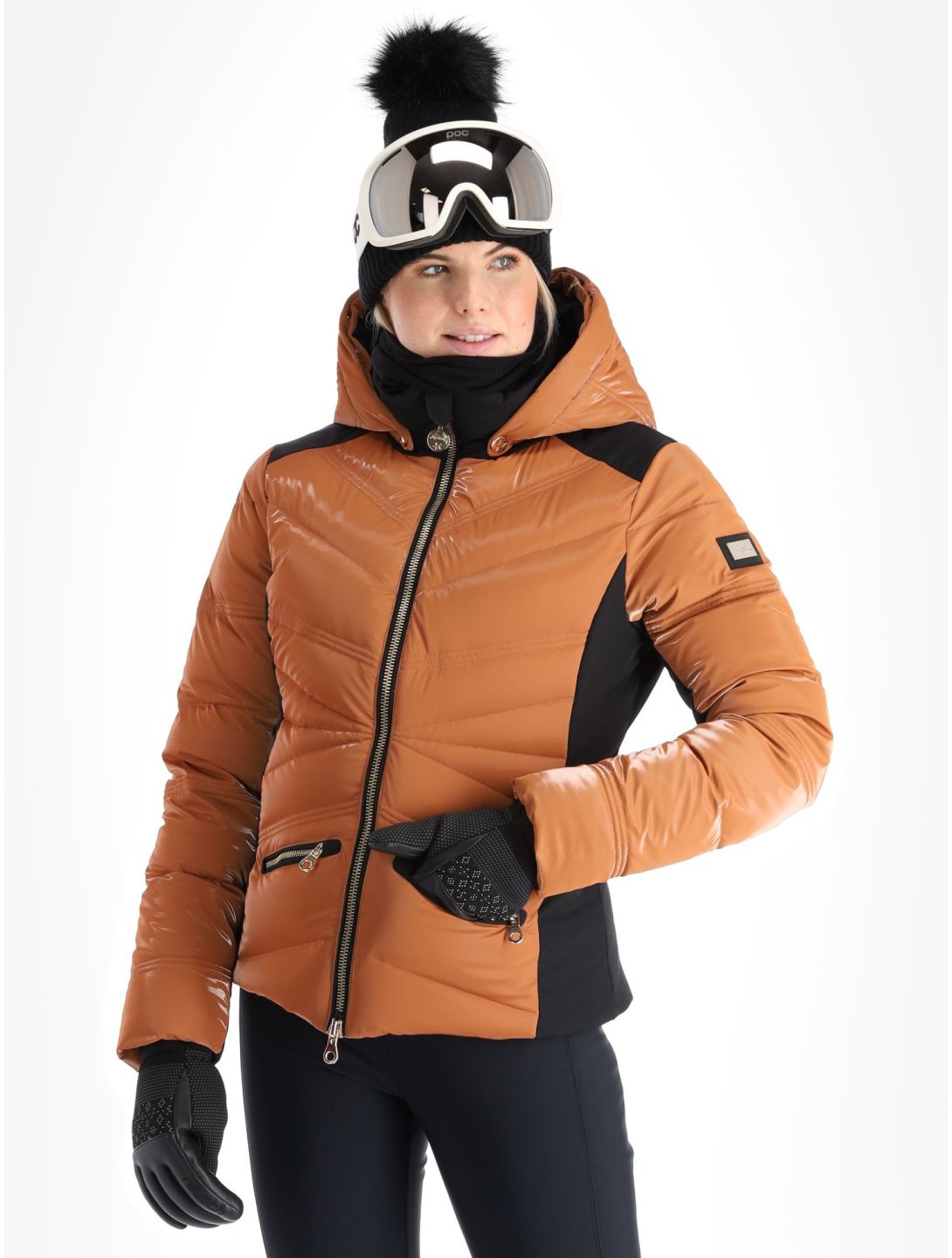 High Society, Alyssa veste de ski femmes Marone / Black brun, noir 