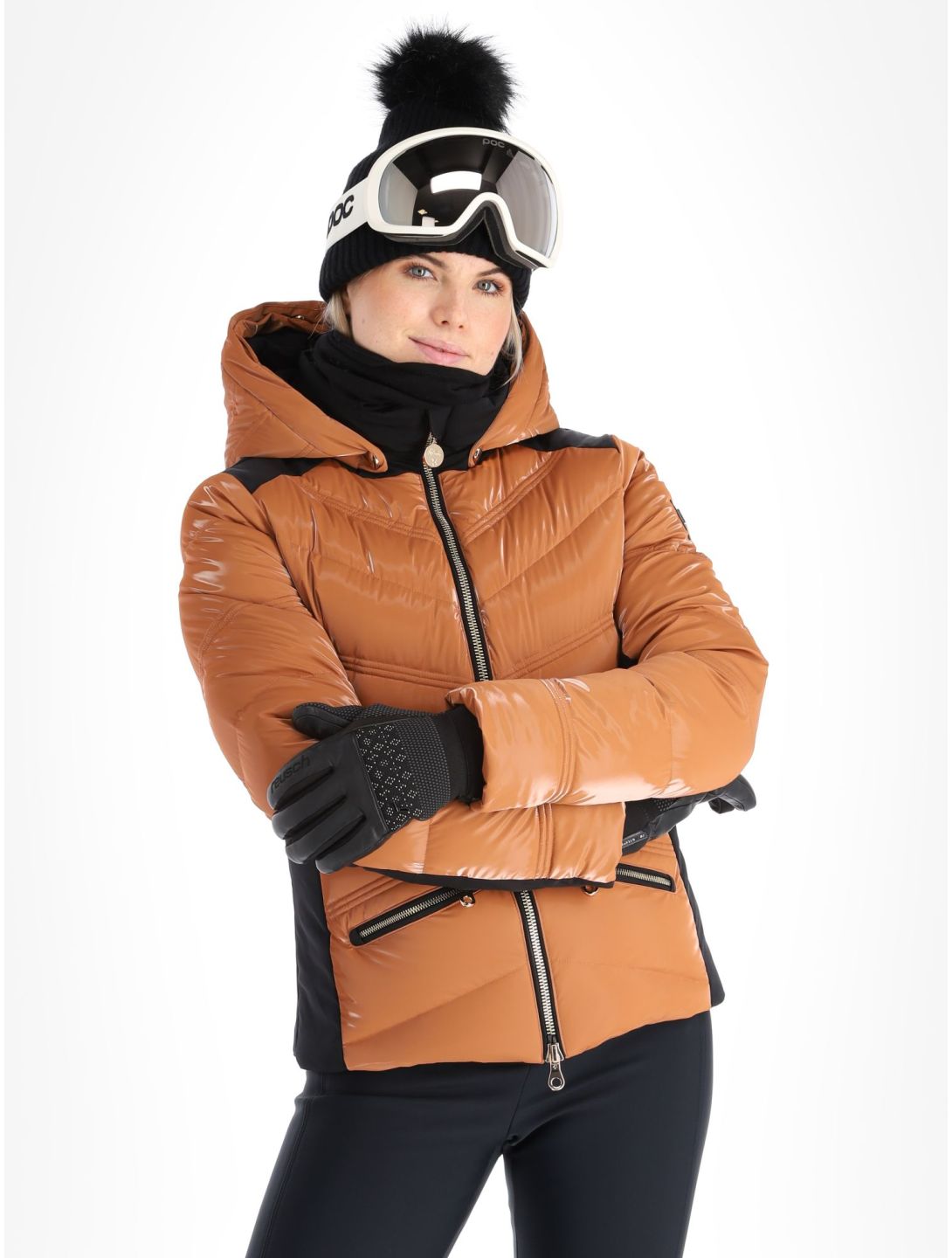 High Society, Alyssa veste de ski femmes Marone / Black brun, noir 