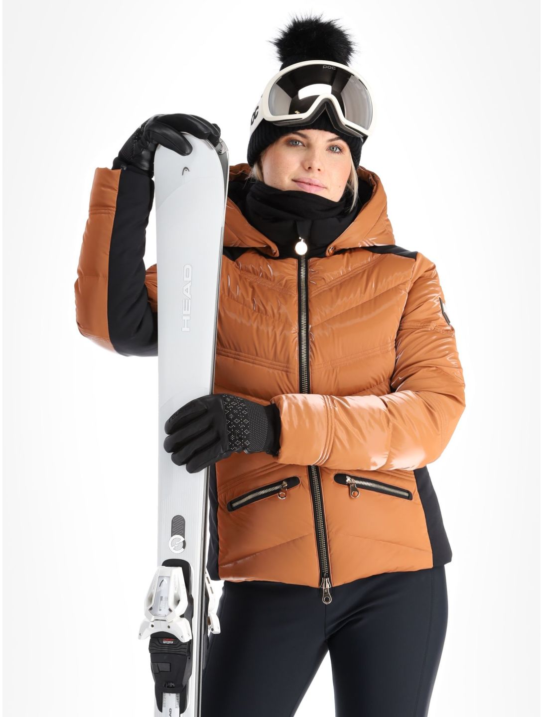 High Society, Alyssa veste de ski femmes Marone / Black brun, noir 